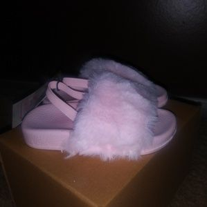 Toddler Pink Fur Summer Sandals